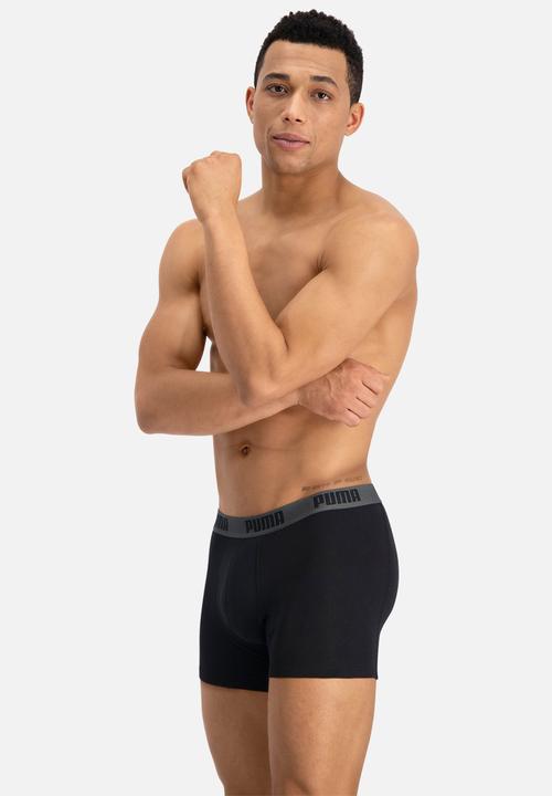 PUMA - Puma basic boxer 2 pack - dark grey melange & black