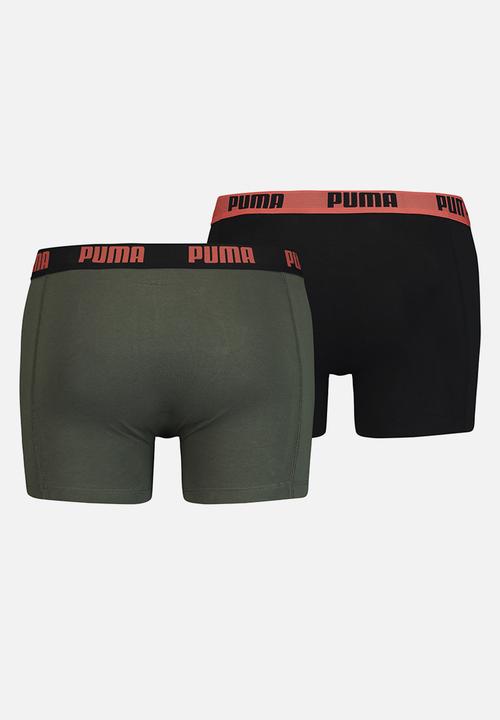 PUMA - Puma basic boxer 2 pack - khaki & black 