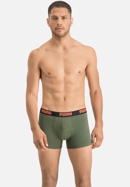 PUMA - Puma basic boxer 2 pack - khaki & black 