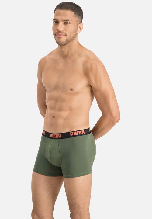 PUMA - Puma basic boxer 2 pack - khaki & black 