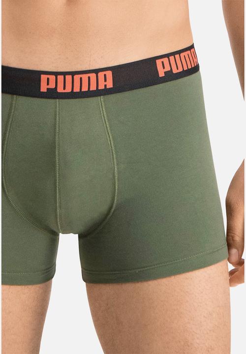 PUMA - Puma basic boxer 2 pack - khaki & black 