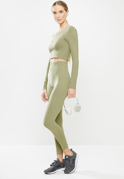 Cotton On - Lifestyle seamless open back long sleeve top - olive
