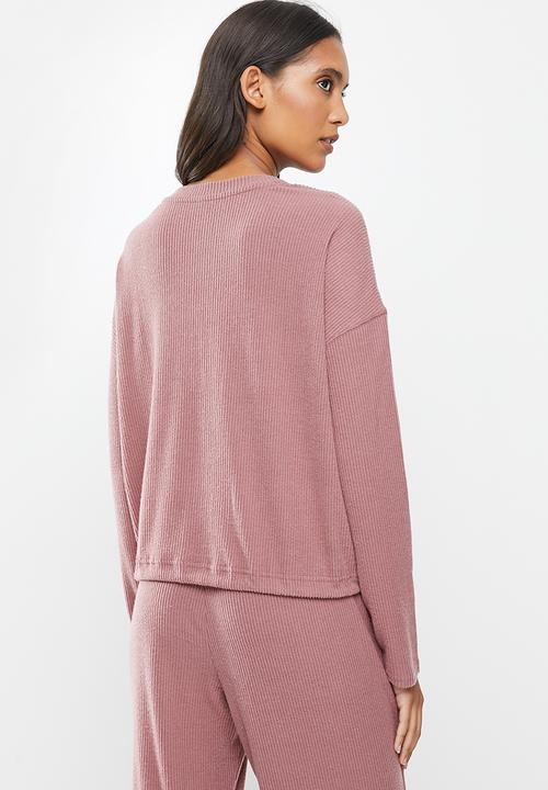 Cotton On - Super soft draw cord crew - pink