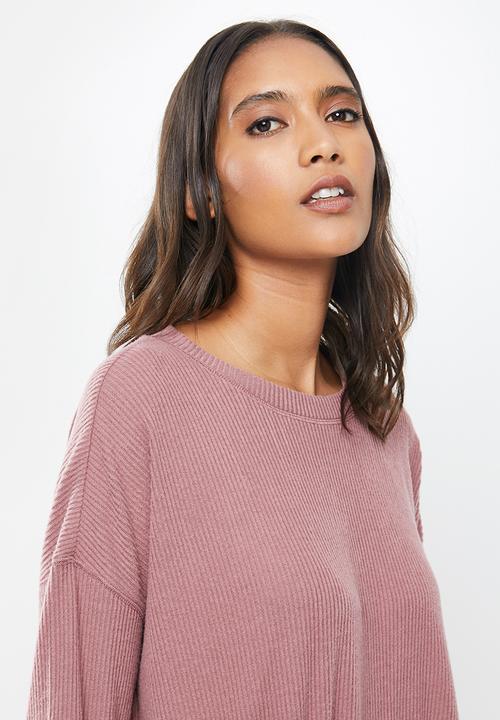 Cotton On - Super soft draw cord crew - pink