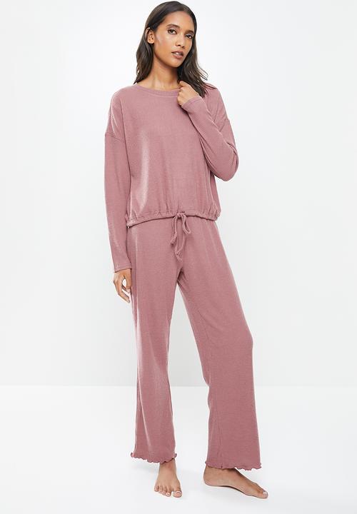 Cotton On - Super soft draw cord crew - pink