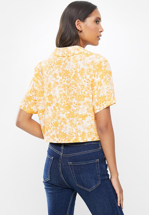 Cotton On - Cropped summer shirt - orange
