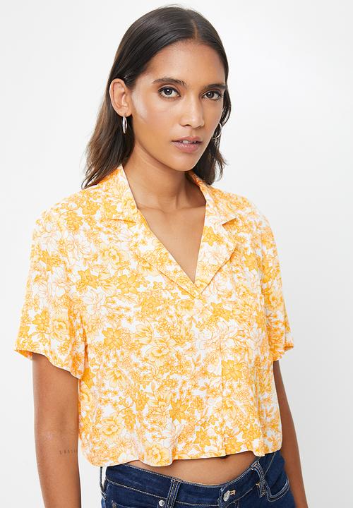 Cotton On - Cropped summer shirt - orange