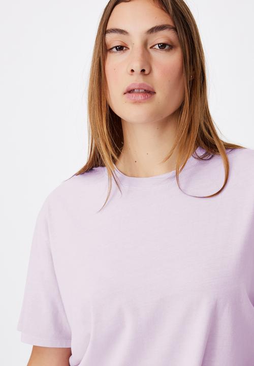 Cotton On - The oversized dad tee - washed powder lilac