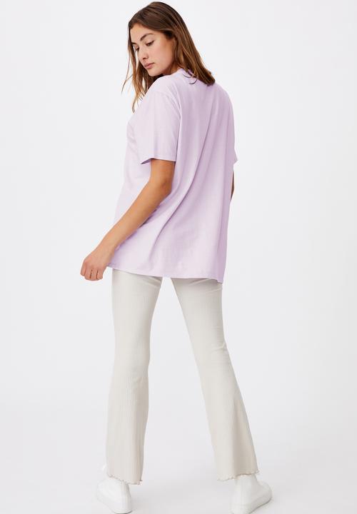 Cotton On - The oversized dad tee - washed powder lilac