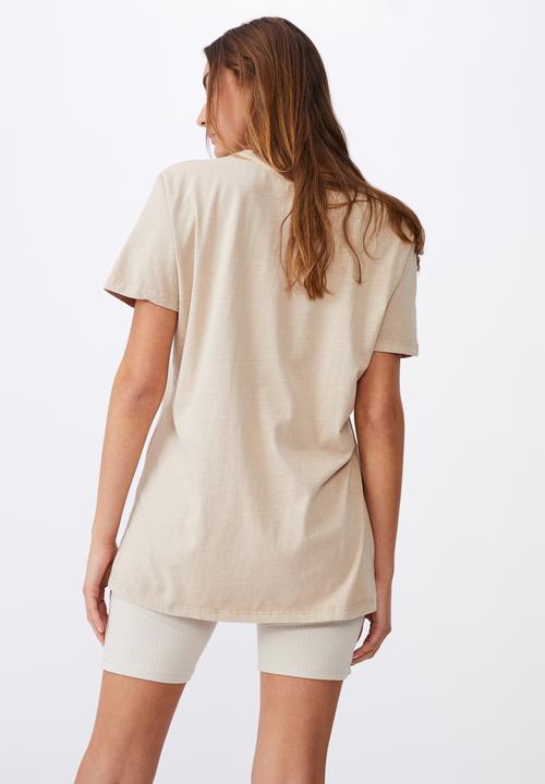 Cotton On - The oversized dad tee - washed latte