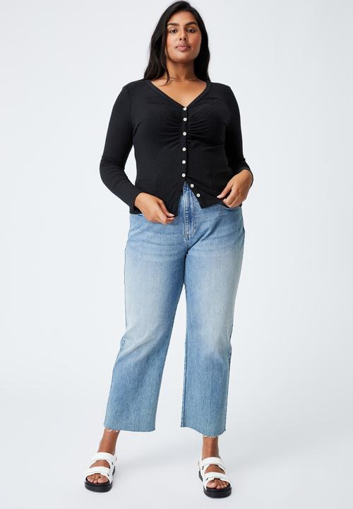 Cotton On - Curve renee long sleeve cardi - black