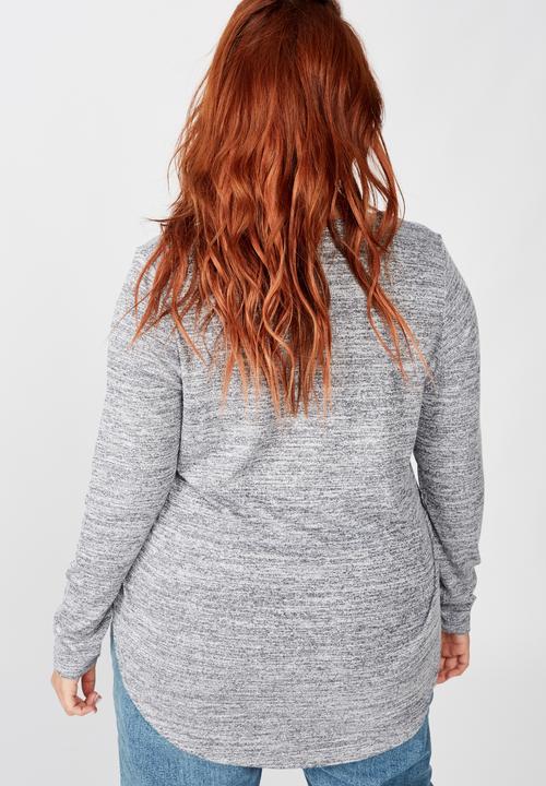 Cotton On - Curve karly long sleeve top - greys twist