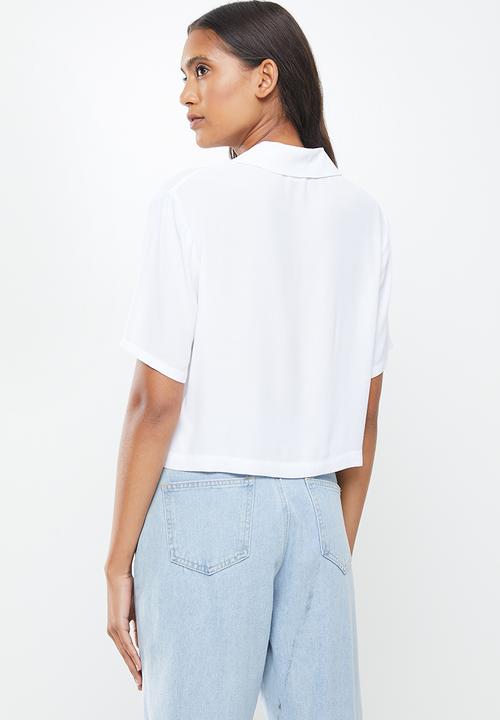 Cotton On - Cropped summer shirt - white