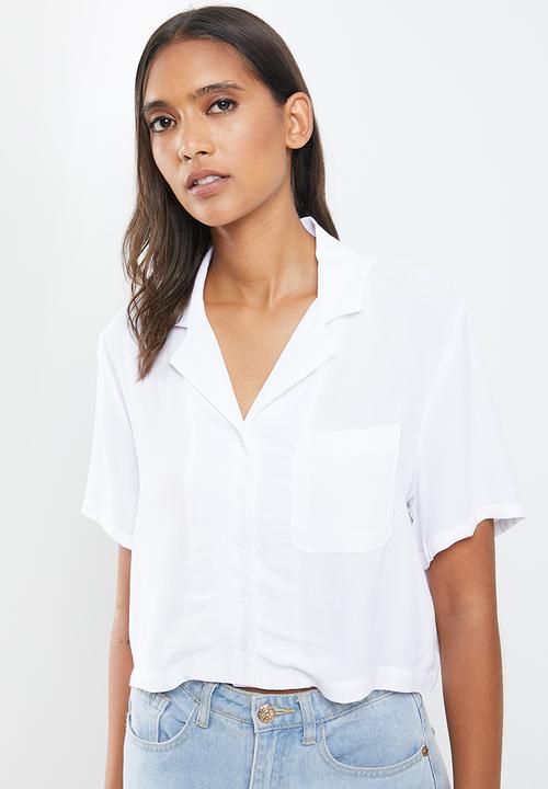 Cotton On - Cropped summer shirt - white