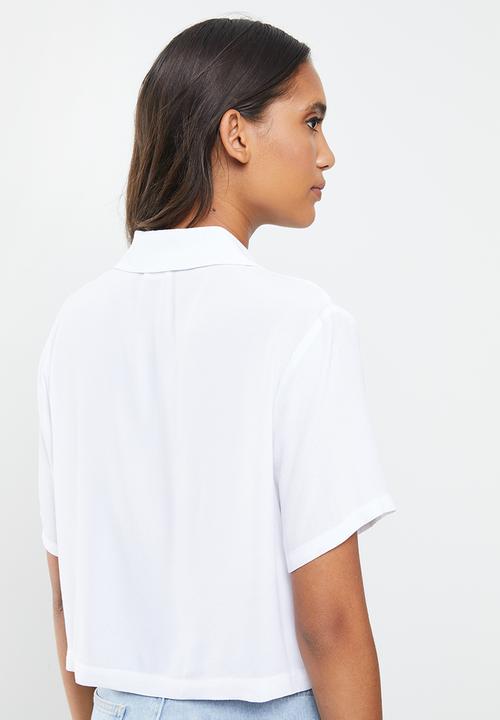 Cotton On - Cropped summer shirt - white