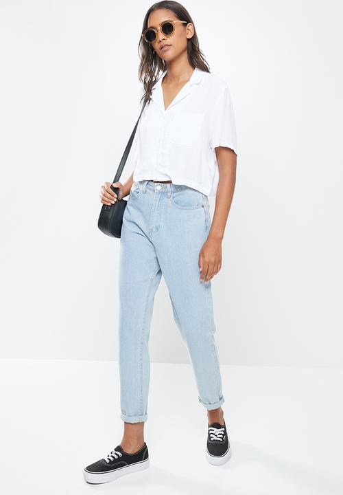 Cotton On - Cropped summer shirt - white