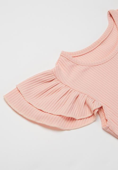 Pop Candy - Girls ruffle top & shorts set - pink