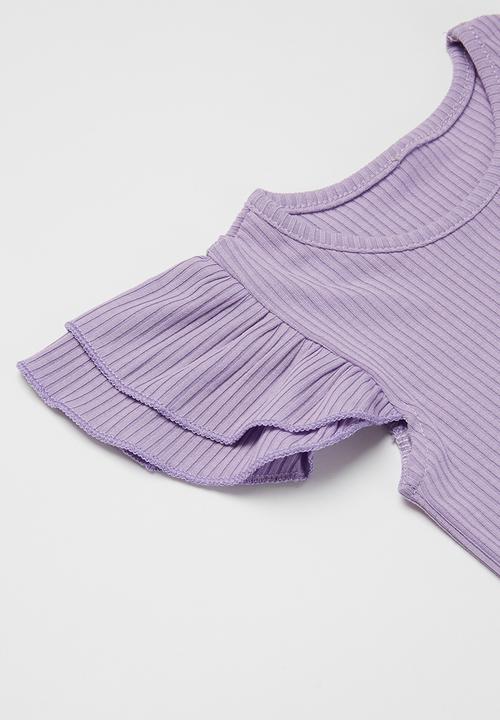 Pop Candy - Girls ruffle top & shorts set - purple