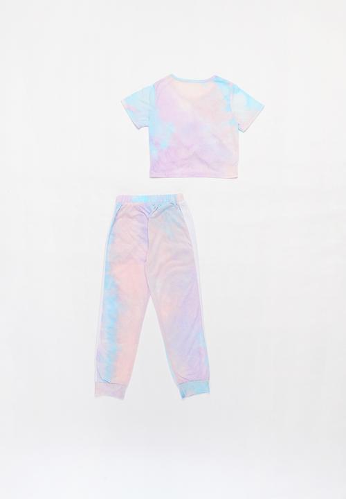 Pop Candy - Girls tie dye tee & pants set - multi