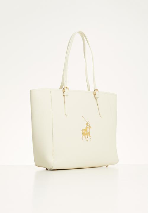 POLO - Gold pony tote bag - cream