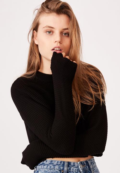 Cotton On - Cotton cropped pullover - black