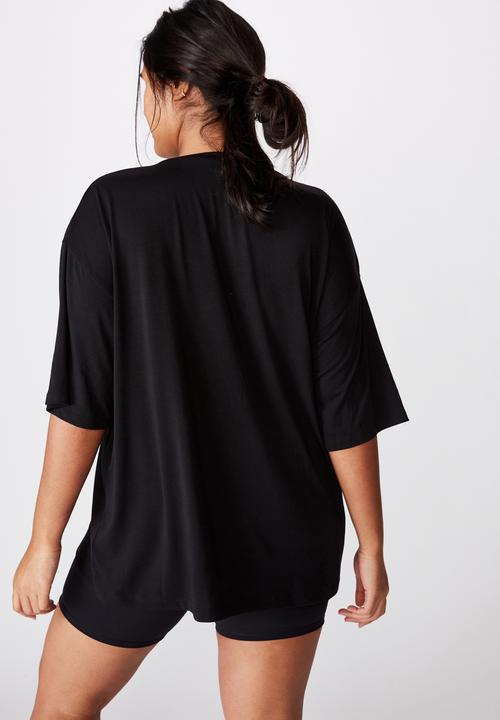Cotton On - Curve active boyfriend tee - black