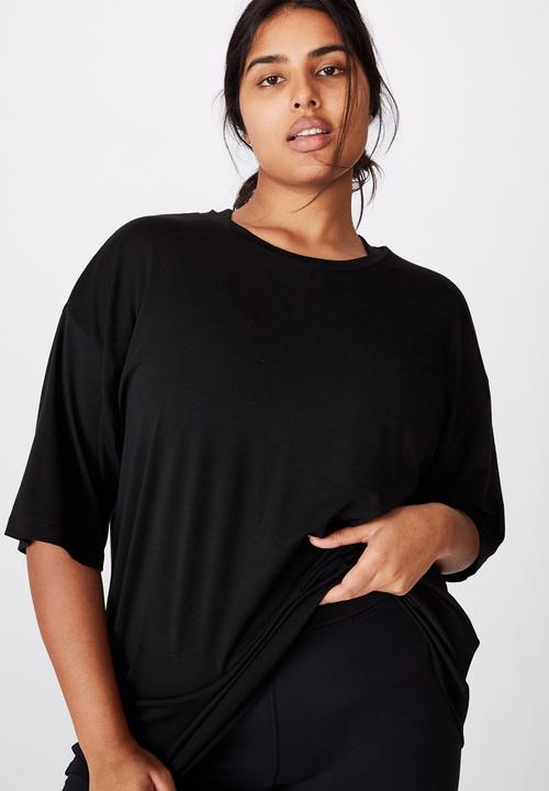 Cotton On - Curve active boyfriend tee - black