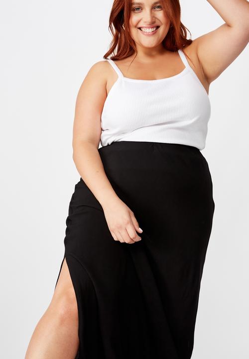 Cotton On - Curve all day slip skirt - black