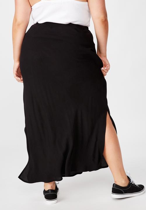 Cotton On - Curve all day slip skirt - black