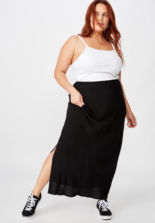Cotton On - Curve all day slip skirt - black