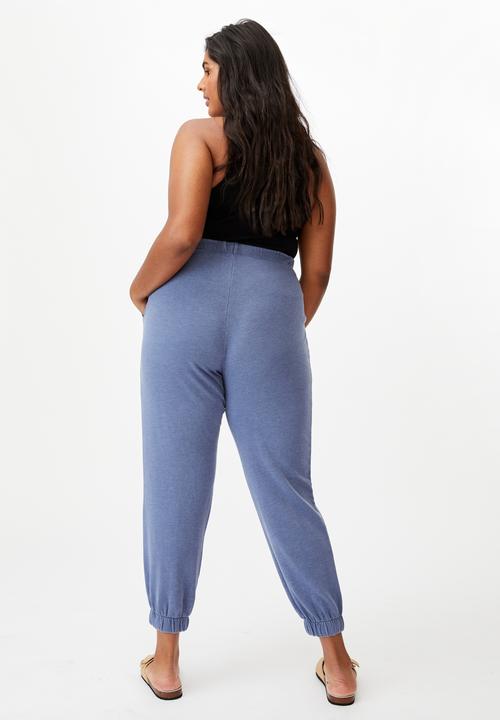 Cotton On - Curve high rise trackpant - blue