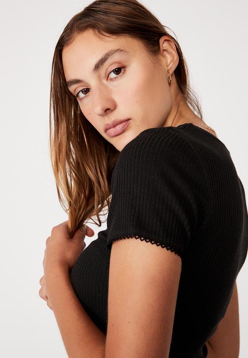 Cotton On - The reggie trim tee - black