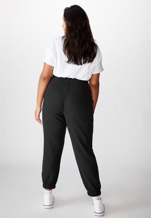 Cotton On - Curve high rise trackpant - washed black