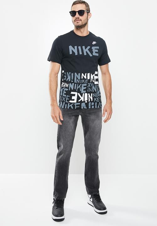 Nike - Nsw  printed aop tee - black & white
