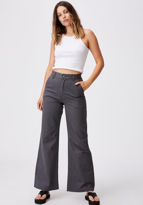 Cotton On - Parker long straight pants - shadow grey