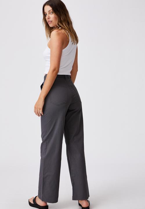 Cotton On - Parker long straight pants - shadow grey