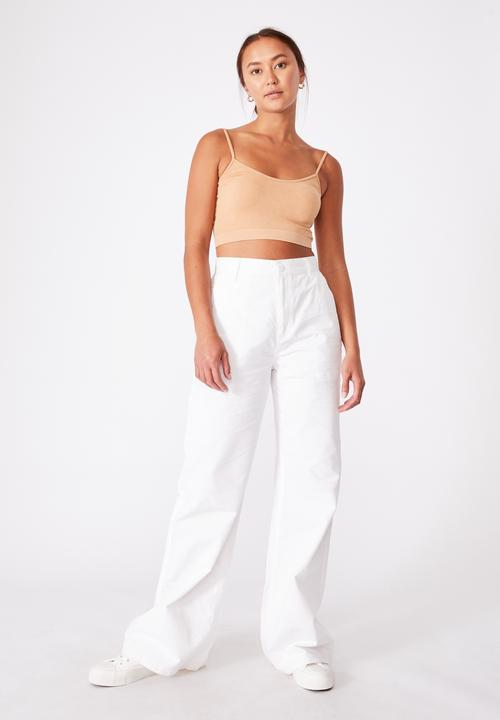 Cotton On - Parker long straight pants - chalk white