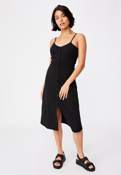 Cotton On - Jillian button through midi dress - black