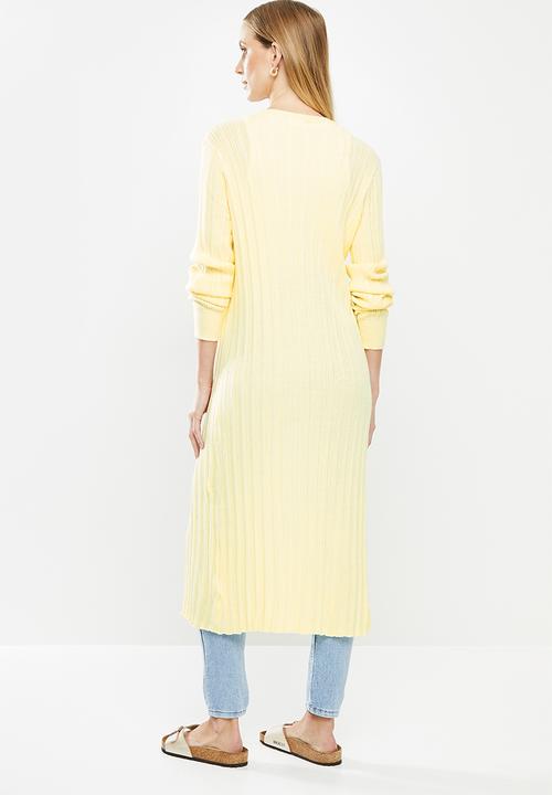 Cotton On - Rib longline cardi - yellow