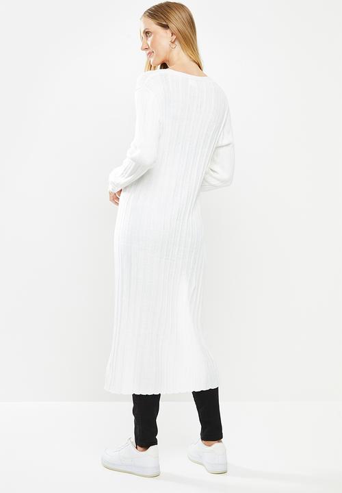 Cotton On - Rib longline cardi - white