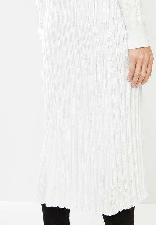 Cotton On - Rib longline cardi - white