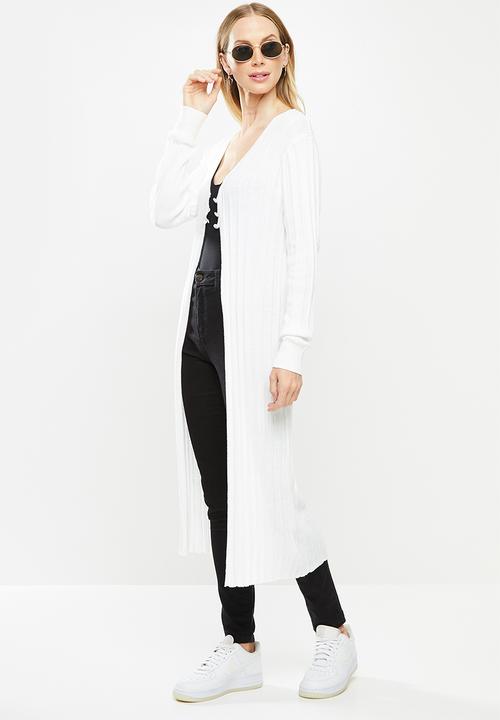 Cotton On - Rib longline cardi - white