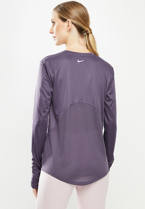 Nike - Miler long sleeve running top - purple 
