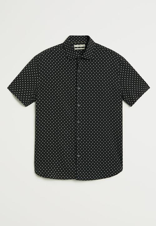 MANGO - Trace shirt - black