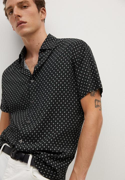 MANGO - Trace shirt - black
