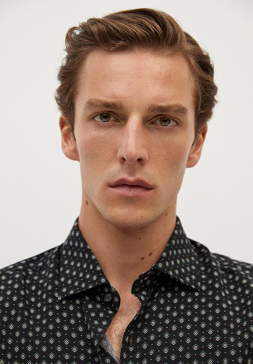 MANGO - Trace shirt - black