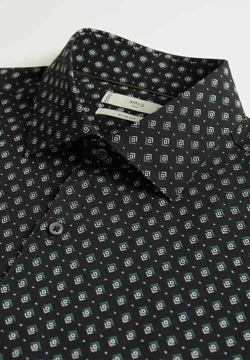 MANGO - Trace shirt - black