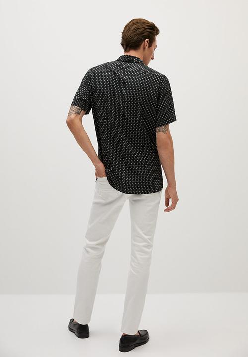 MANGO - Trace shirt - black