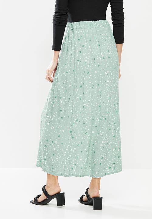 Cotton On - Amore button maxi skirt - green