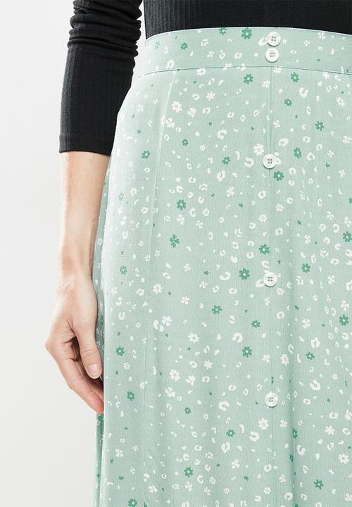 Cotton On - Amore button maxi skirt - green